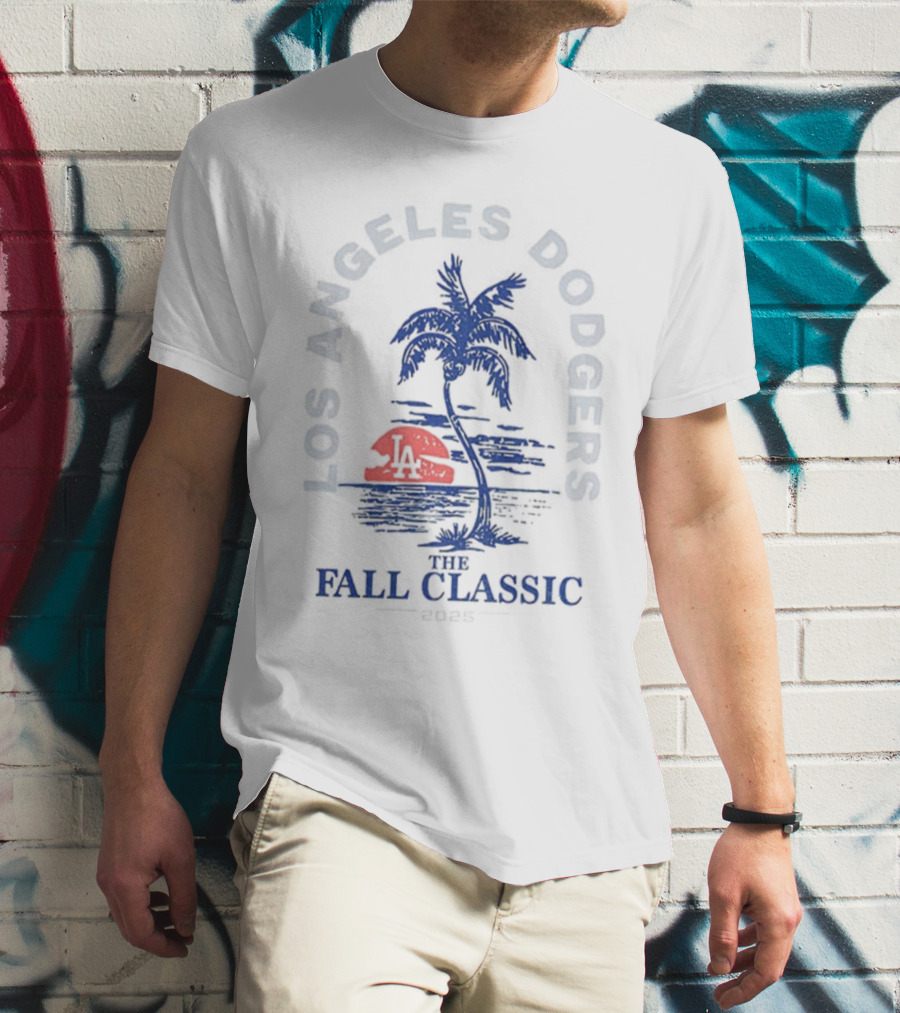 Los Angeles Dodgers Fall Classic 2025 Palmtree Sunset Baseball T-Shirt