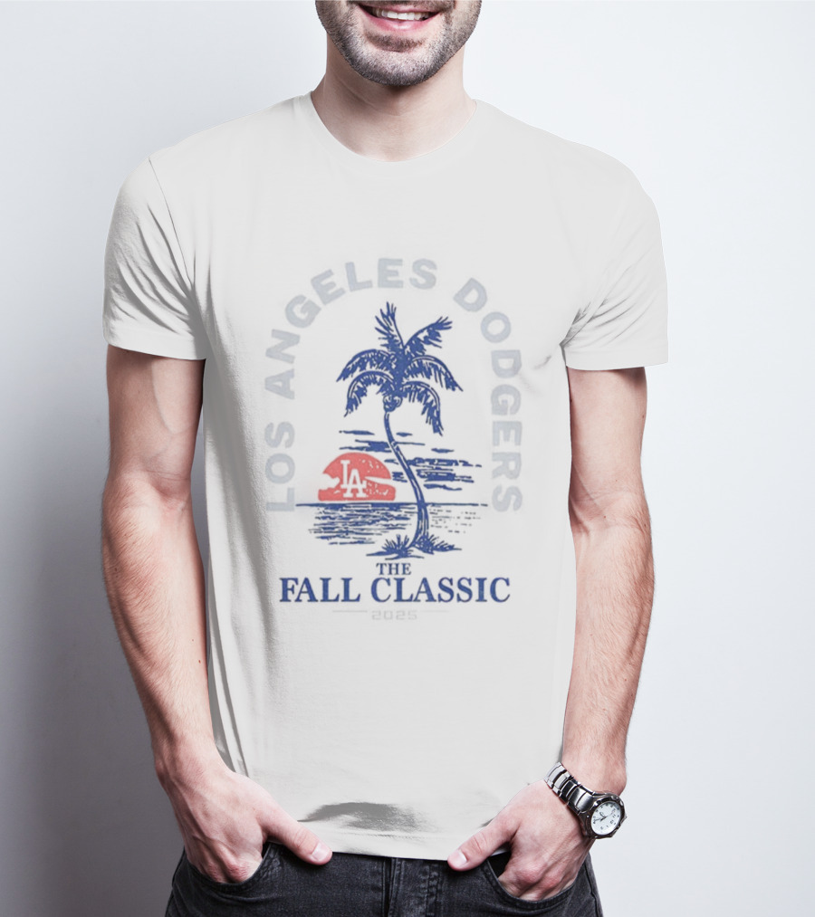 Los Angeles Dodgers Fall Classic 2025 Palmtree Sunset Baseball T-Shirt