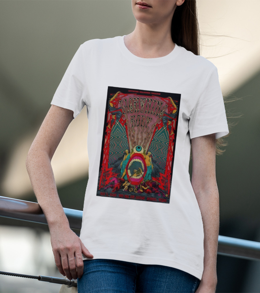 Levitation Halloween Fracas Lightning Bolt Nov 1 2025 Empire Austin Texas T-Shirt