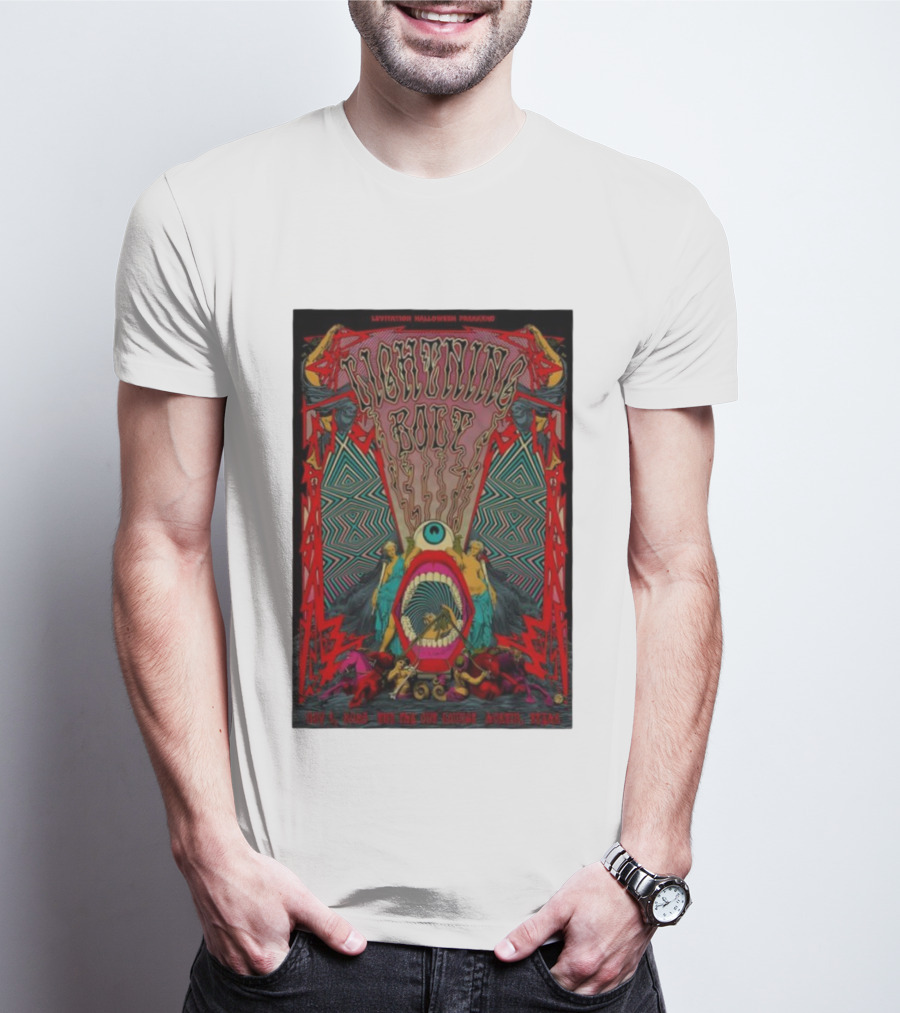 Levitation Halloween Fracas Lightning Bolt Nov 1 2025 Empire Austin Texas T-Shirt