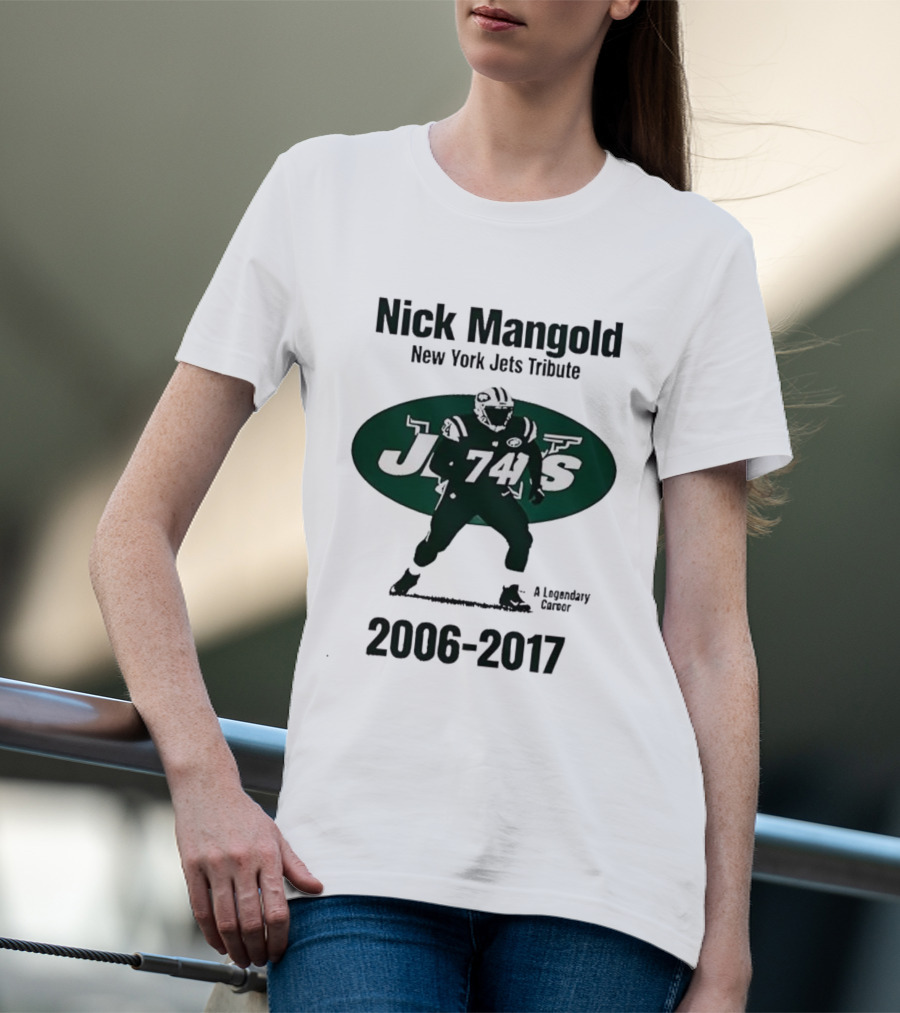 Nick Mangold New York Jets 74 2006-2017 A Legendary Career T-Shirt