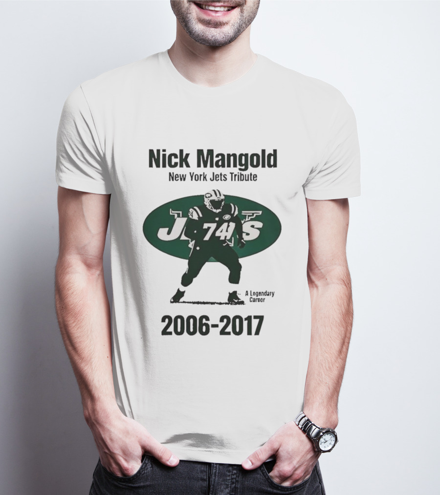 Nick Mangold New York Jets 74 2006-2017 A Legendary Career T-Shirt