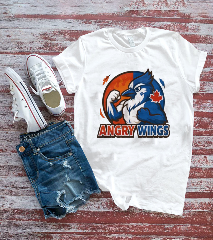 Toronto Blue Jays Angry Wings Mascot Maple Leaf T-Shirt