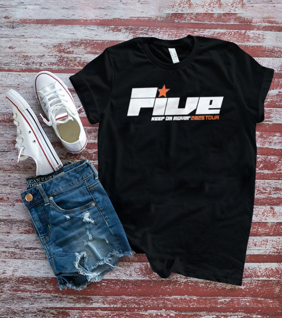 FIVE Keep On Movin Greatest Tour 2025 Star Premium T-Shirt