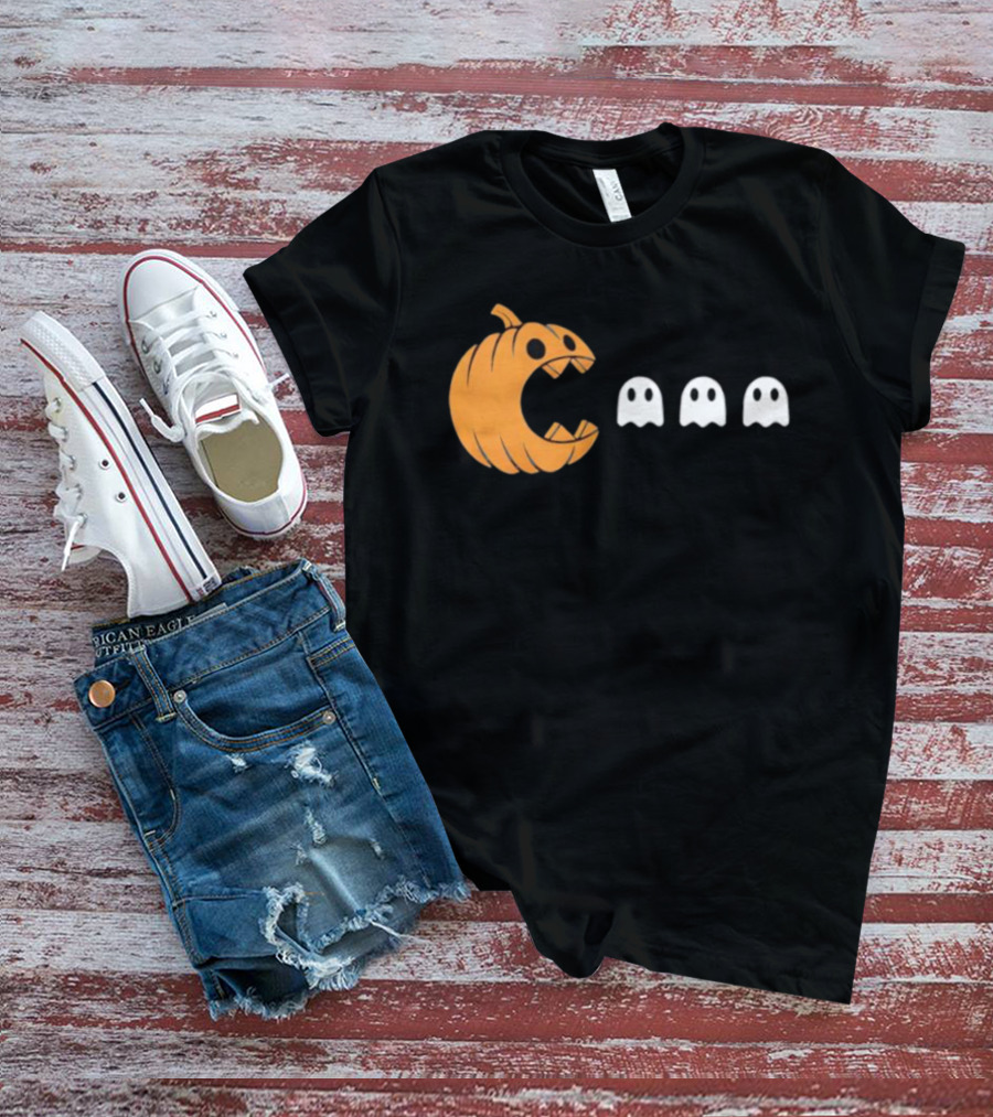 Playful Halloween Pumpkin Ghost Muncher T-Shirt