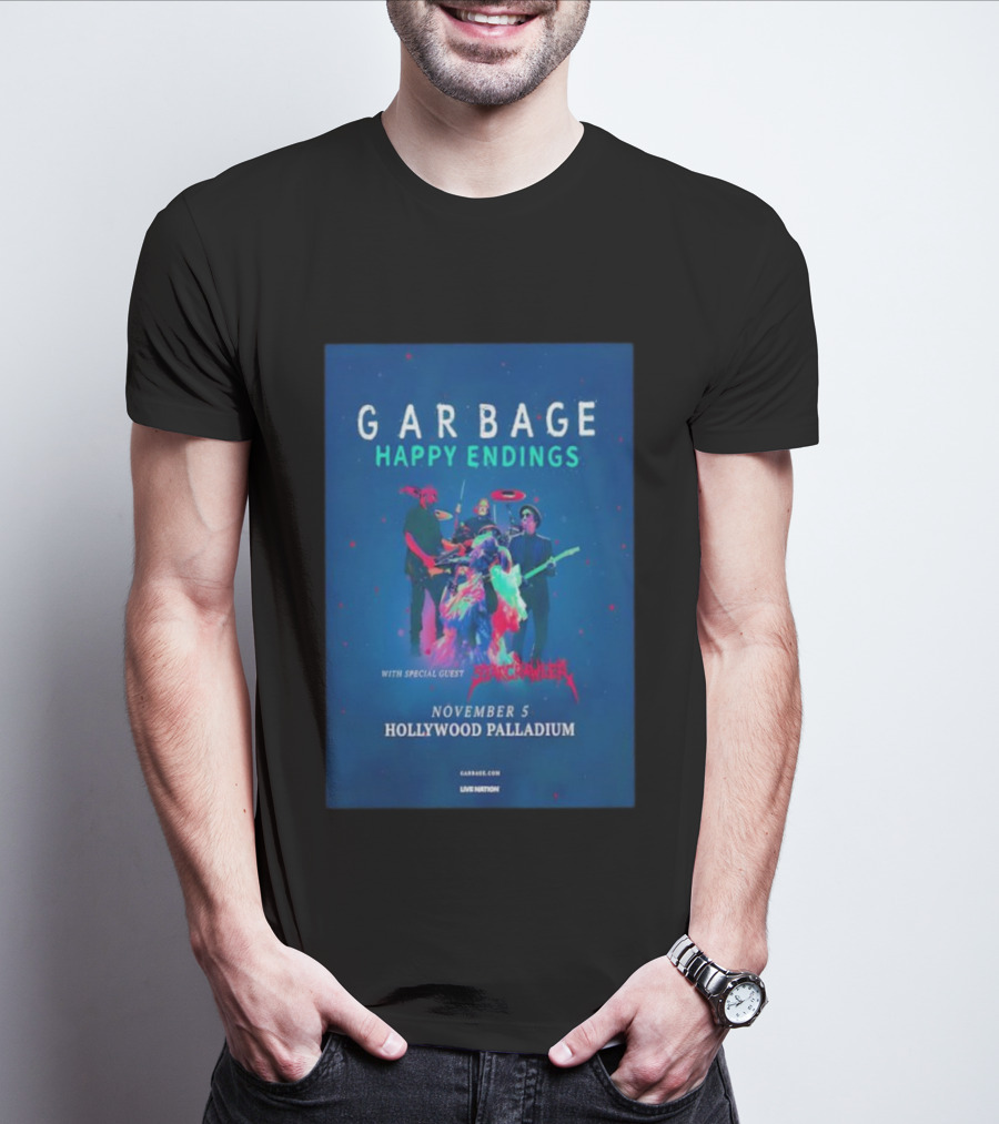 Garbage Happy Endings Tour Hollywood Palladium November 5 Special Guest Starcrawler T-Shirt