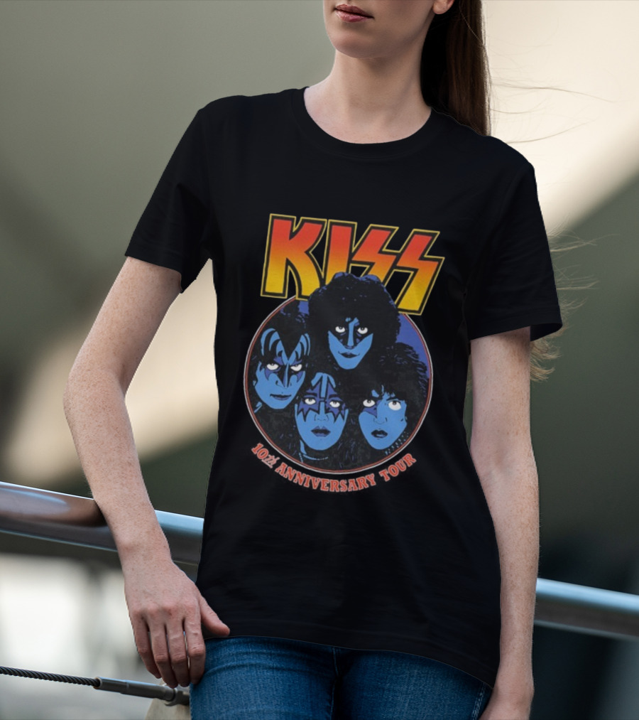 Kiss 10th Anniversary Tour Klassics 2025 Band Faces T-Shirt