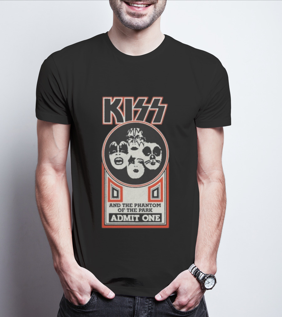 Kiss And The Phantom Of The Park Admit One Ticket Design T-Shirt