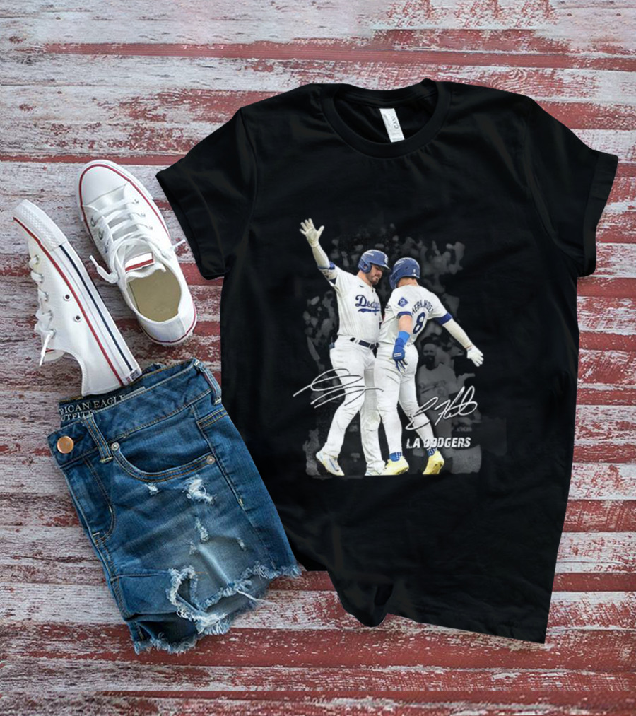 Kiké Hernandez Gavin Lux LA Dodgers Signature Celebration T-Shirt