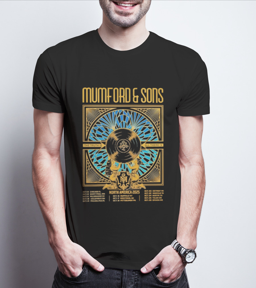 Mumford & Sons 2025 North America Tour Chicago New York San Francisco Denver Dates T-Shirt