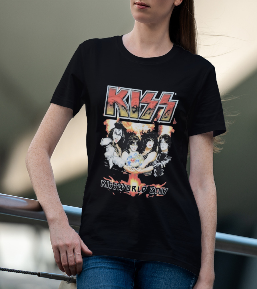 KISS Band Kissworld 2017 Tour Artwork T-Shirt