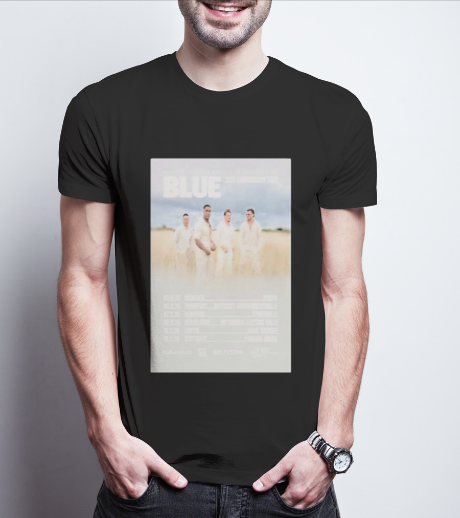 Blue 25th Anniversary Tour Munich Frankfurt Hamburg Dusseldorf Leipzig Stuttgart 2025 T-Shirt