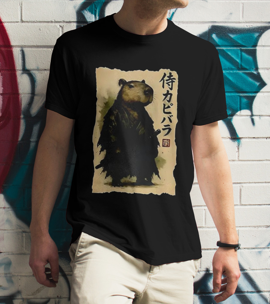 Capybara Samurai 侍カピバラ Japanese Theme T-Shirt