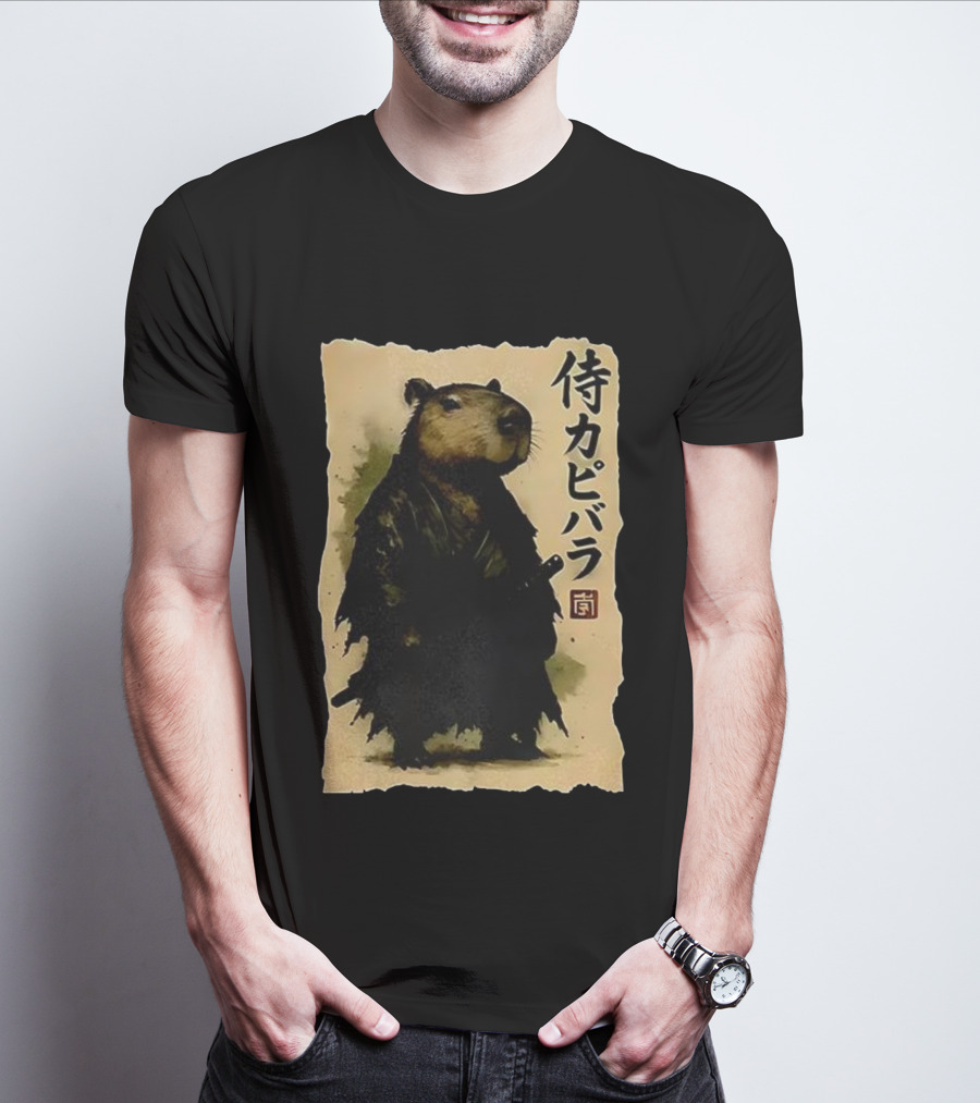 Capybara Samurai 侍カピバラ Japanese Theme T-Shirt