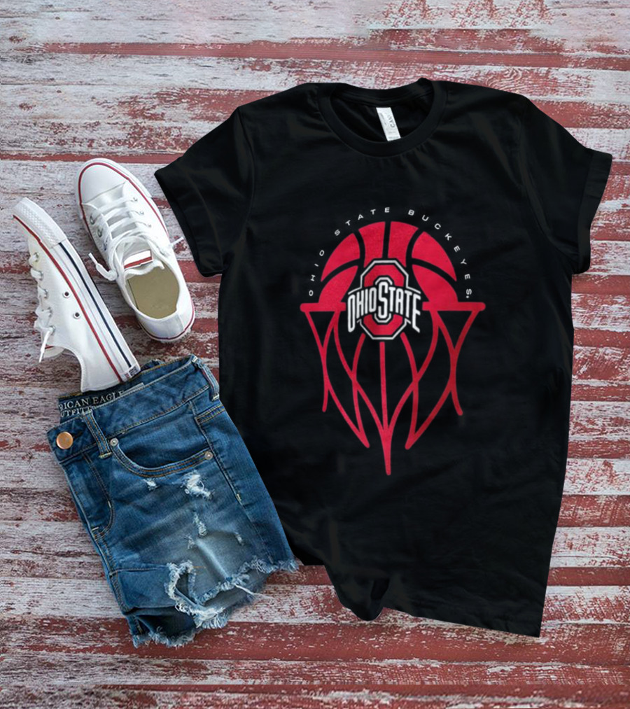 Ohio State Buckeyes Basketball Hoop Icon T-Shirt