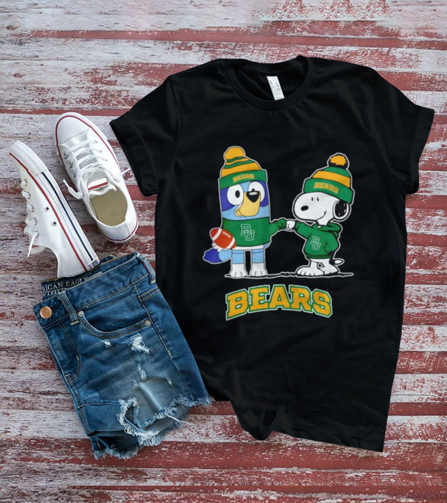 Snoopy Bluey Baylor Bears BU Football Collaboration T-Shirt
