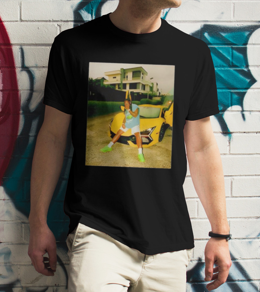 Thatojoboy Burna Boy Armless Style Yellow Sports Car Scene T-Shirt
