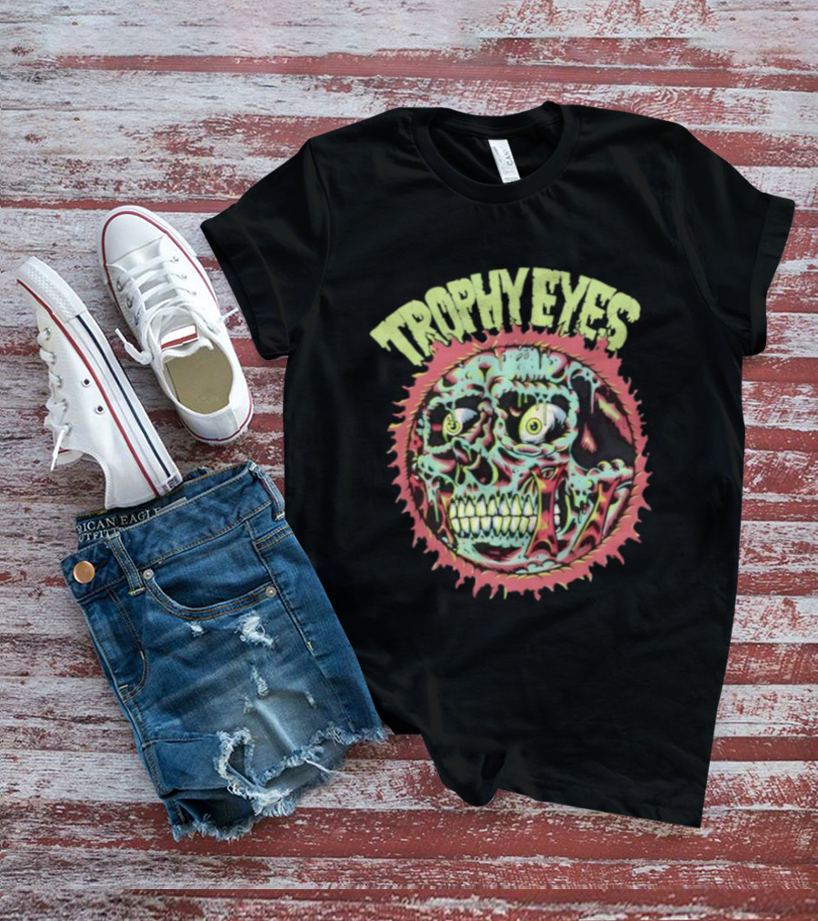 Trophy Eyes Zombie Skull Halloween 2025 T-Shirt