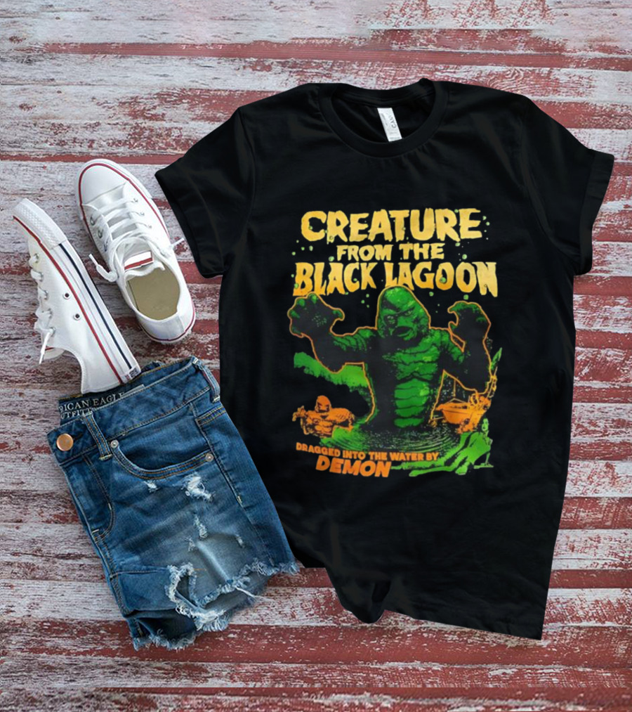 Creature From The Black Lagoon Dragged Into The Water By Demon T-Shirt