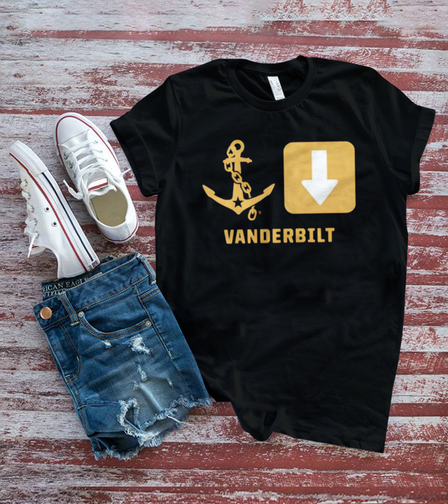 Vanderbilt Commodores Anchor Down Symbols Football Logo T-Shirt