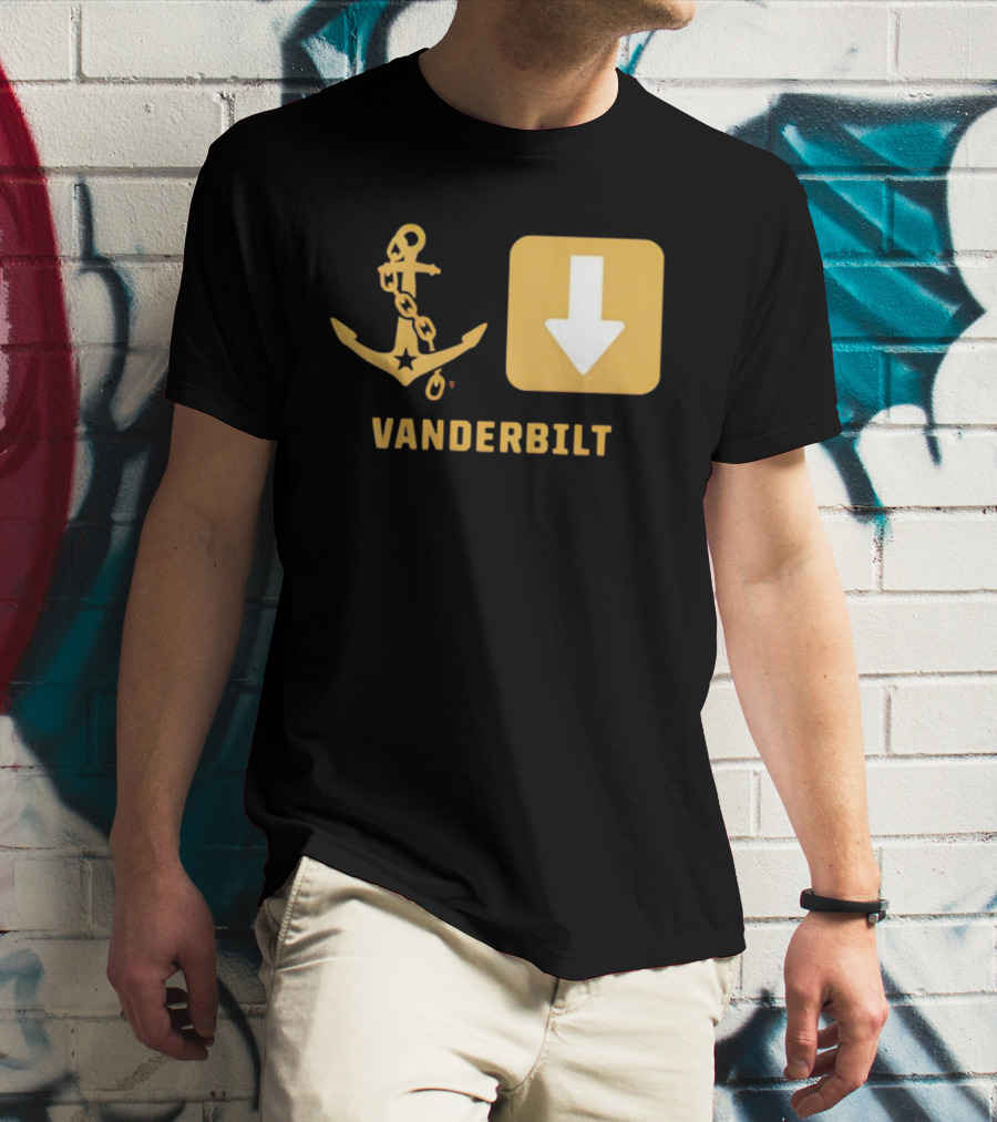 Vanderbilt Commodores Anchor Down Symbols Football Logo T-Shirt