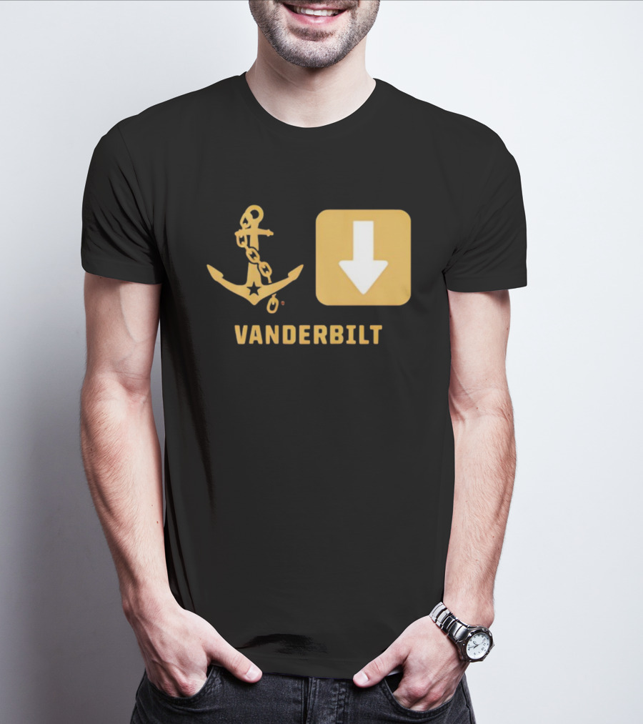 Vanderbilt Commodores Anchor Down Symbols Football Logo T-Shirt