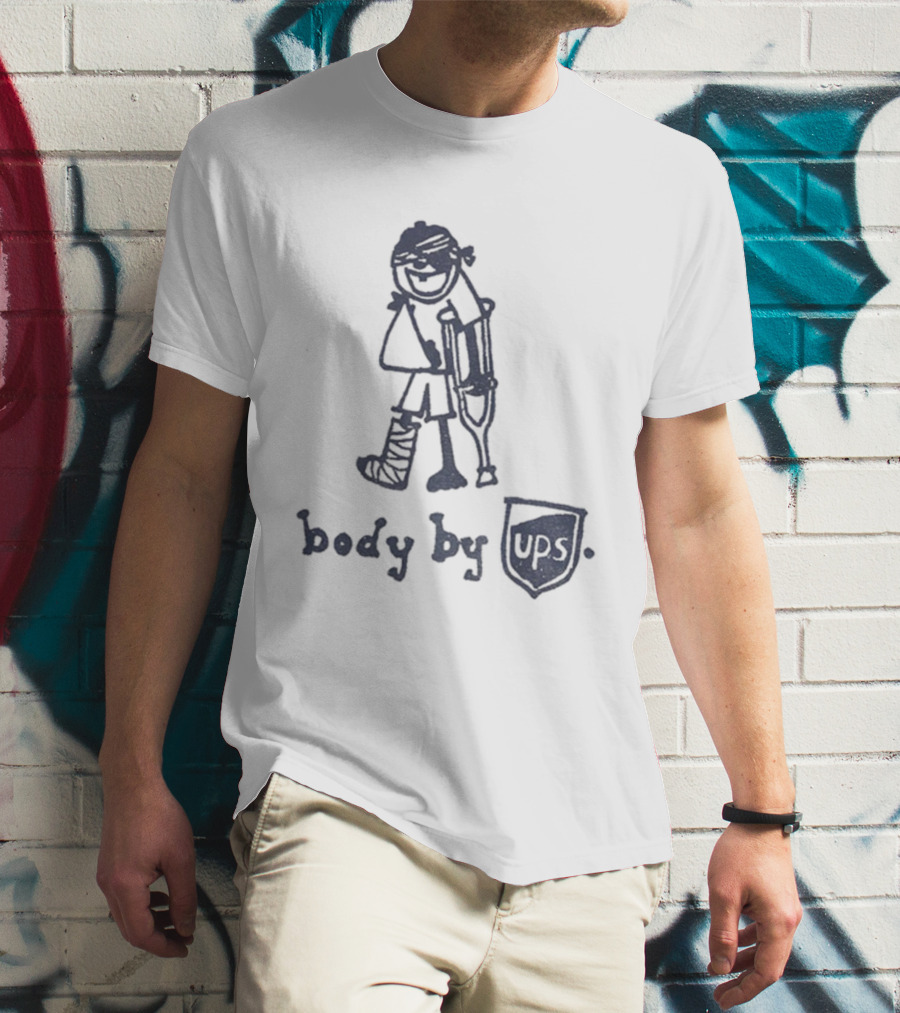 Body By UPS Crutches Cast Drawing T-Shirt
