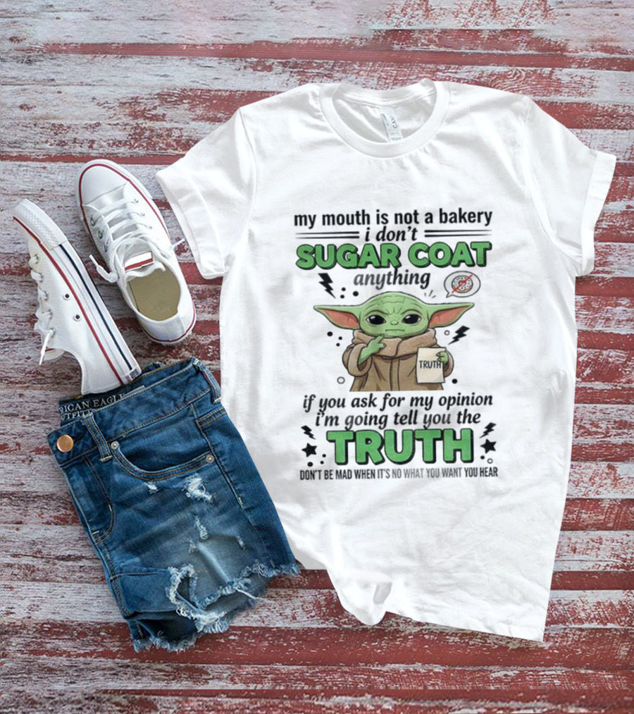 Baby Yoda Sugar Coat Truth Opinion Star Wars Humor T-Shirt