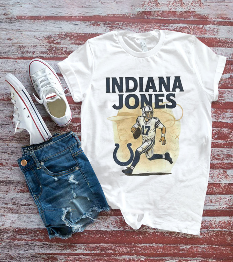 Indiana Jones 17 Running Indianapolis Colts Football NFL Game Day T-Shirt