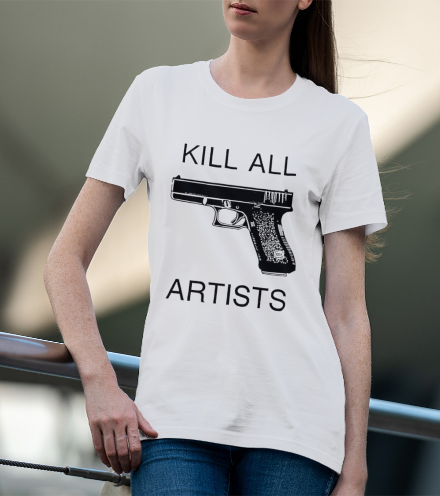 Kill All Artists Gun Graphic T-Shirt