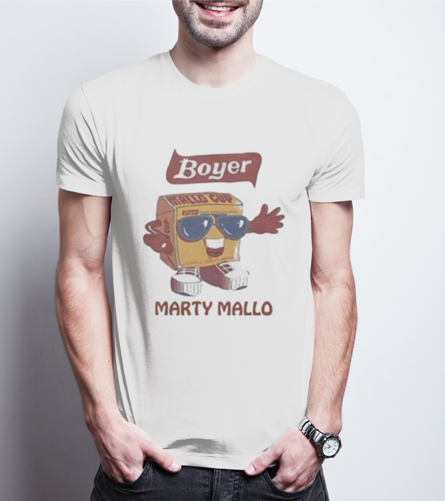 Boyer Mallo Cup Marty Mallo Character With Sunglasses T-Shirt