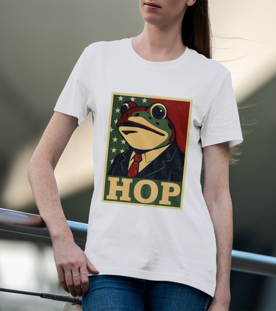 Frog HOP Portland Protest Anti ICE Anti Fascism American Flag T-Shirt