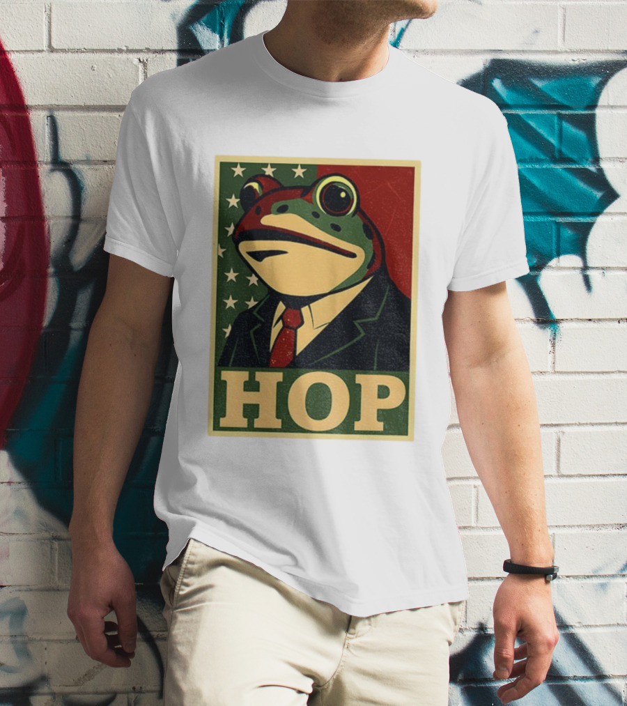 Frog HOP Portland Protest Anti ICE Anti Fascism American Flag T-Shirt