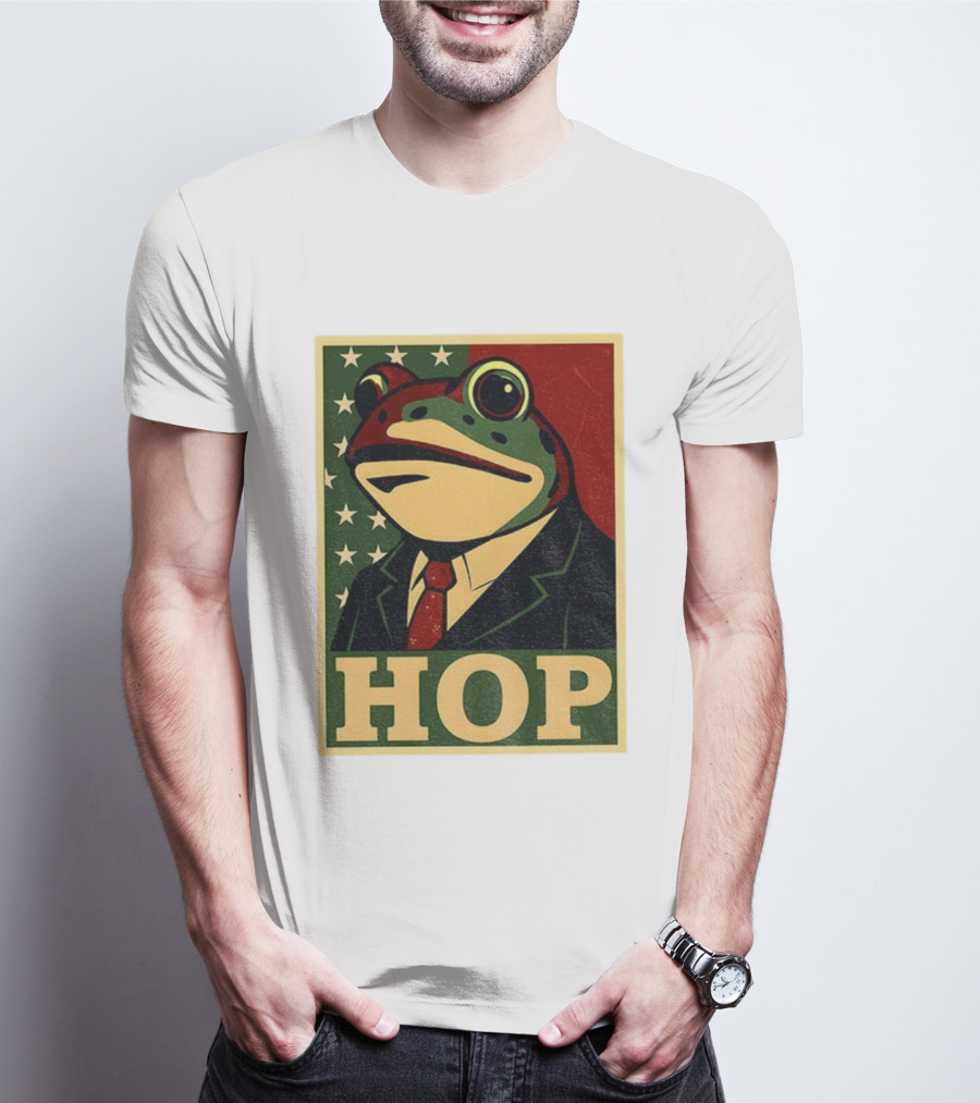 Frog HOP Portland Protest Anti ICE Anti Fascism American Flag T-Shirt