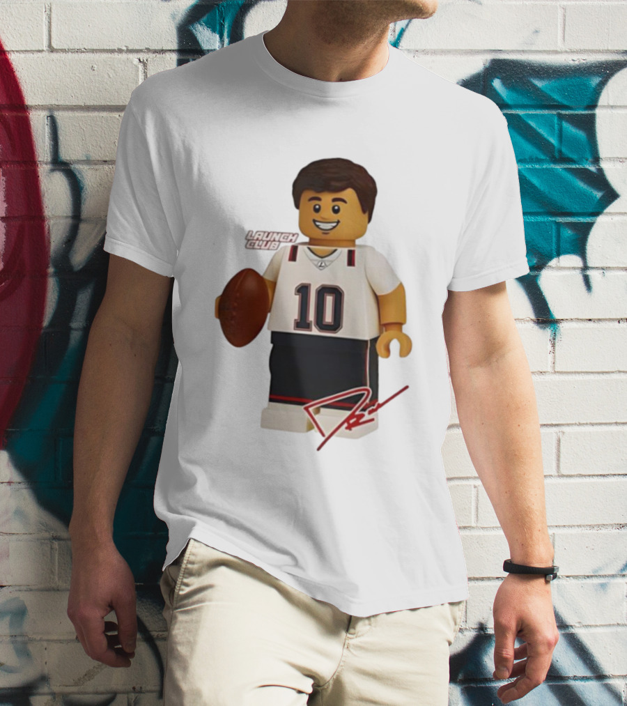Tom Brady New England Patriots Lego Minifigure 10 Launch Club Signature T-Shirt