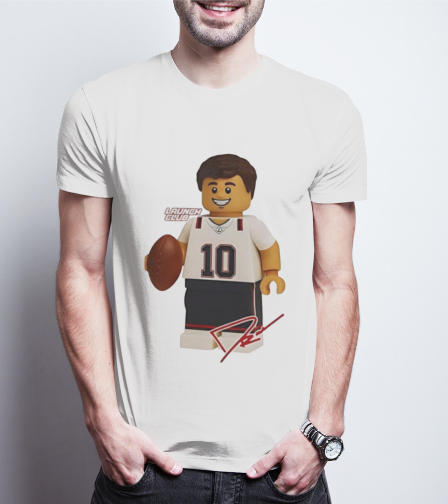 Tom Brady New England Patriots Lego Minifigure 10 Launch Club Signature T-Shirt