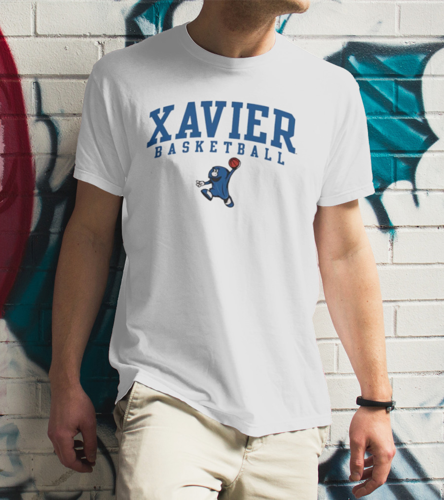 Xavier Basketball Blue Blob Mascot Enthusiast's Choice T-Shirt