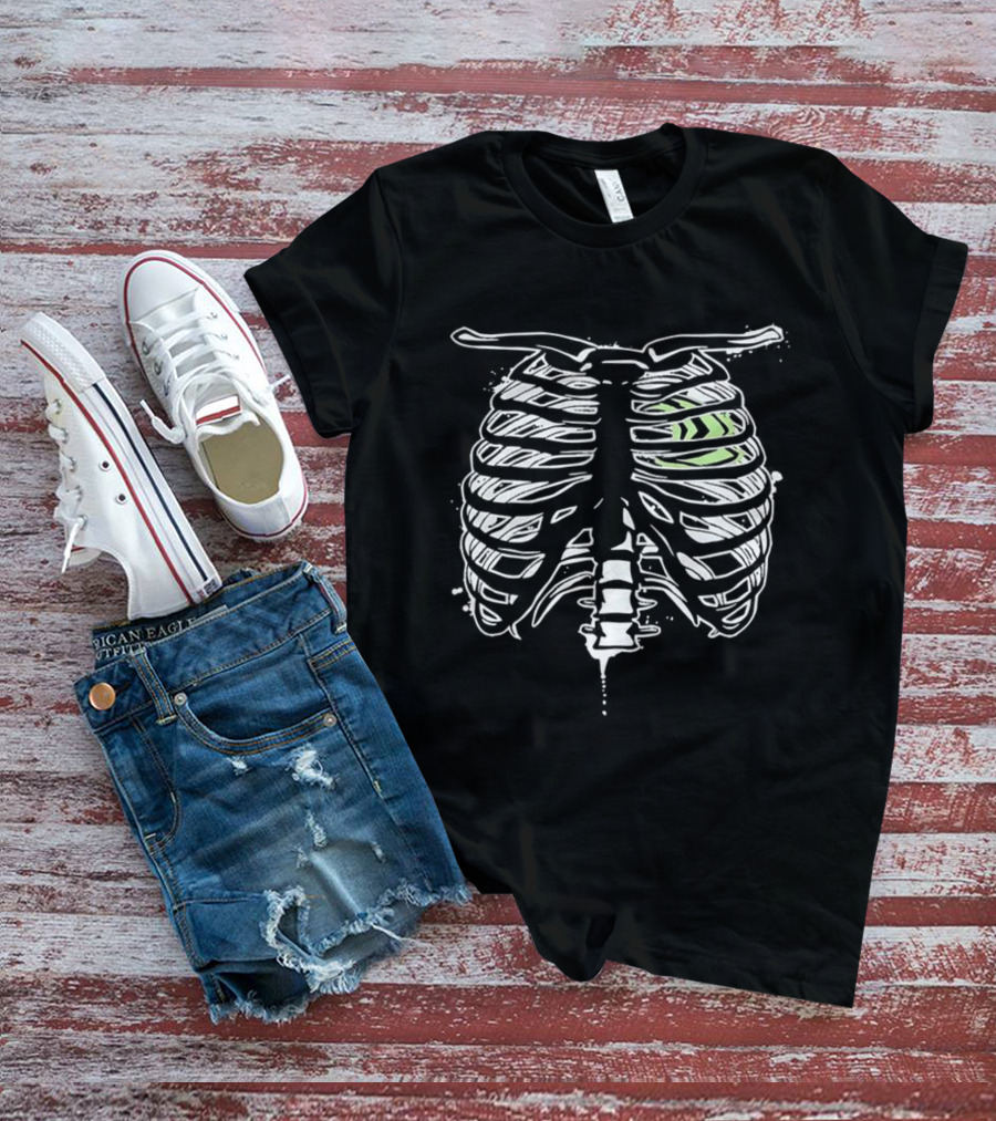 X Ray Chest NVIDIA Heart In Green Rib Cage T-Shirt