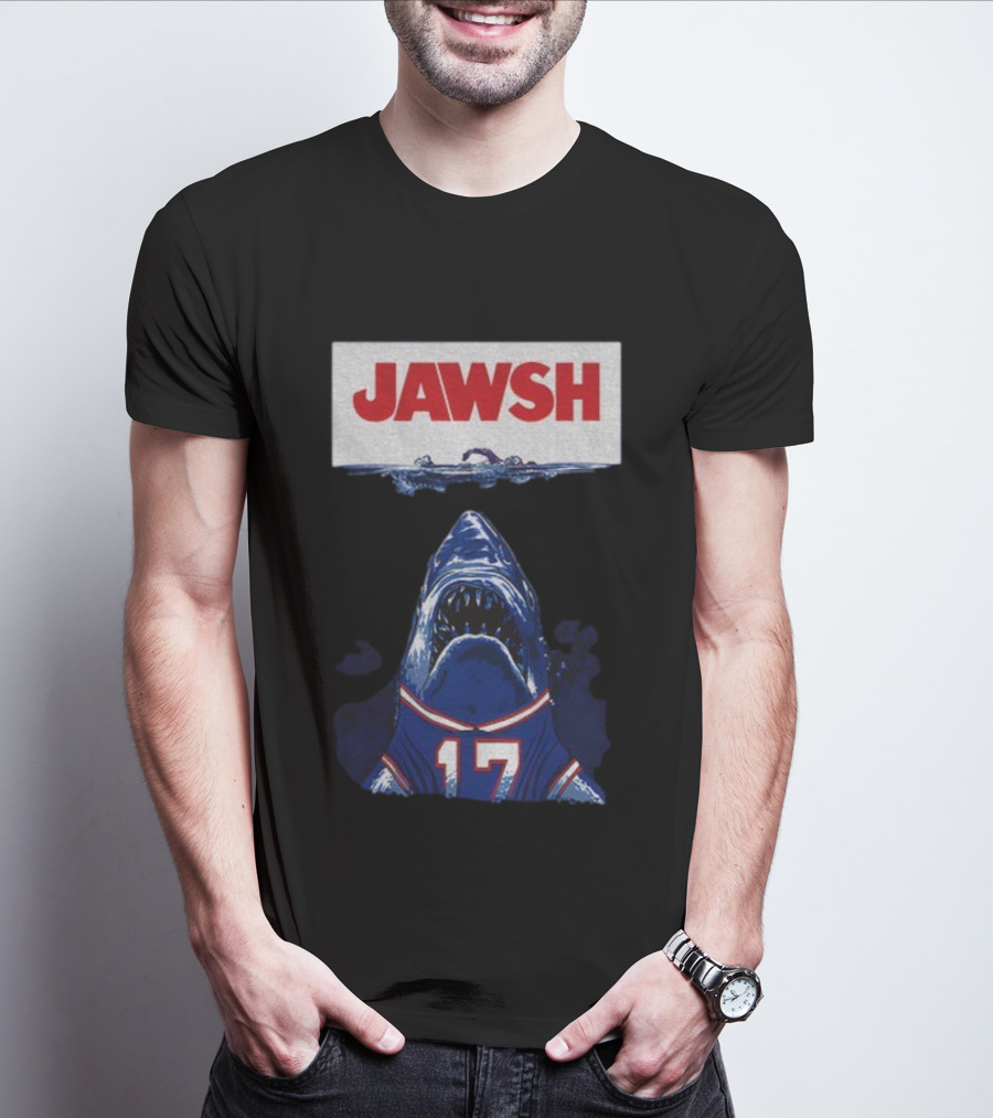 Buffalo Bills Josh Allen 17 Jawsh Jaws Pop Culture Mashup T-Shirt