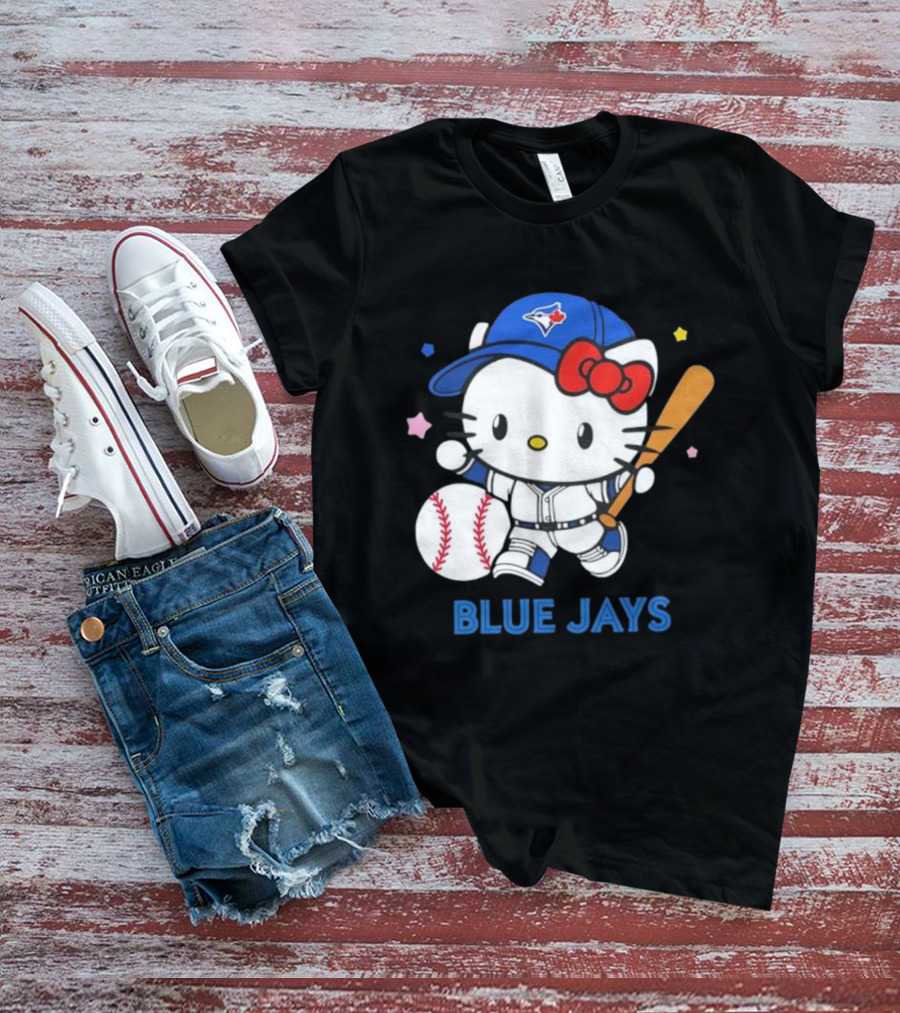Toronto Blue Jays Hello Kitty Baseball Player Collaboration T-Shirt
