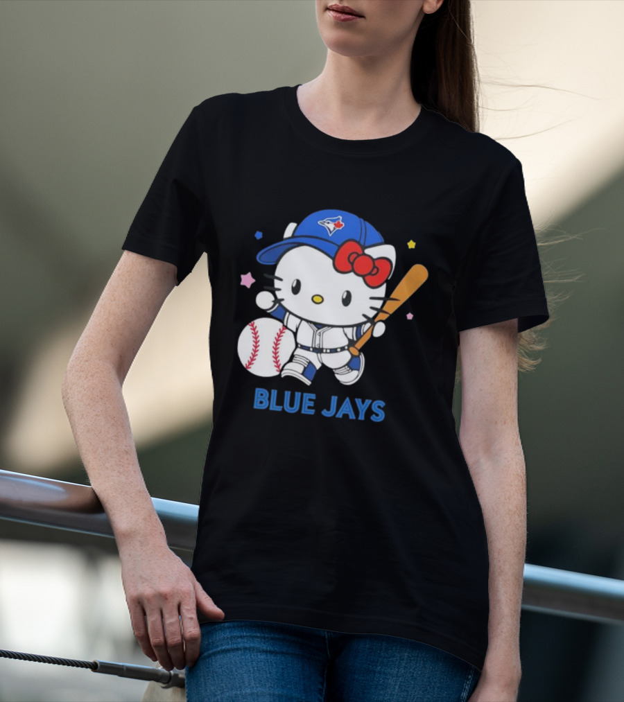 Toronto Blue Jays Hello Kitty Baseball Player Collaboration T-Shirt