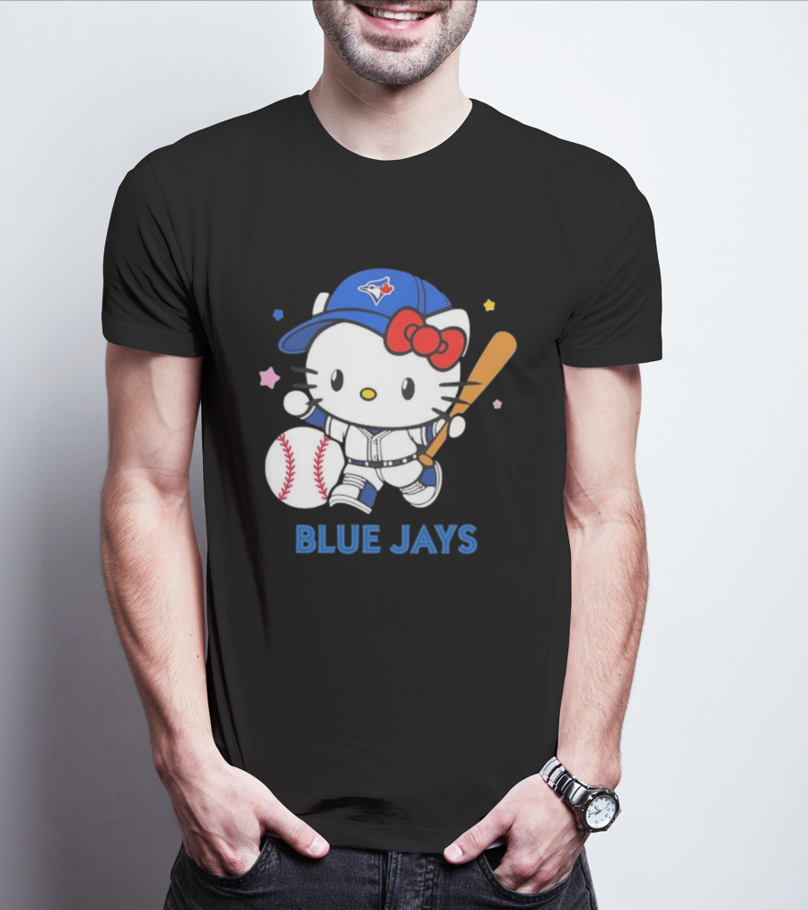 Toronto Blue Jays Hello Kitty Baseball Player Collaboration T-Shirt