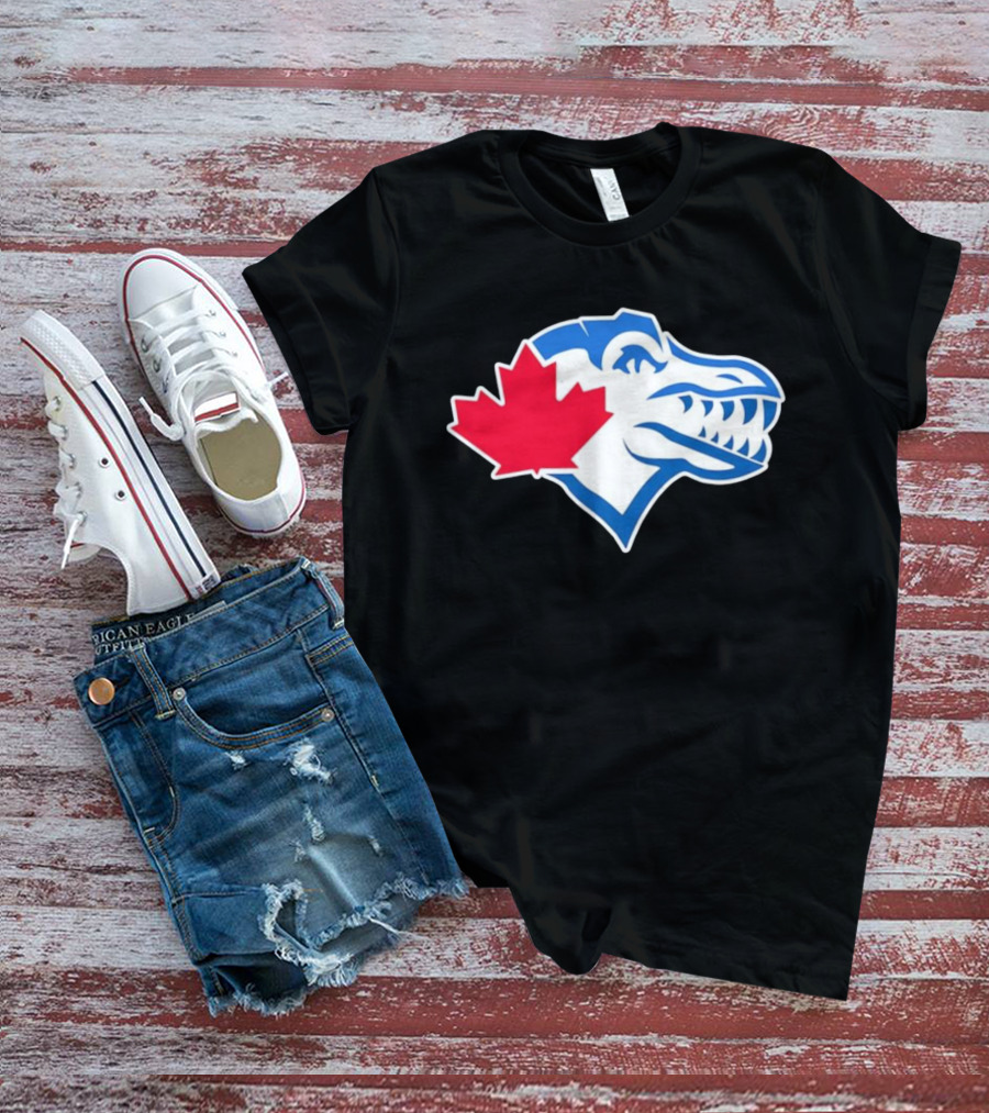 Toronto Raptors Blue Jays Mashup Maple Leaf Emblem T-Shirt