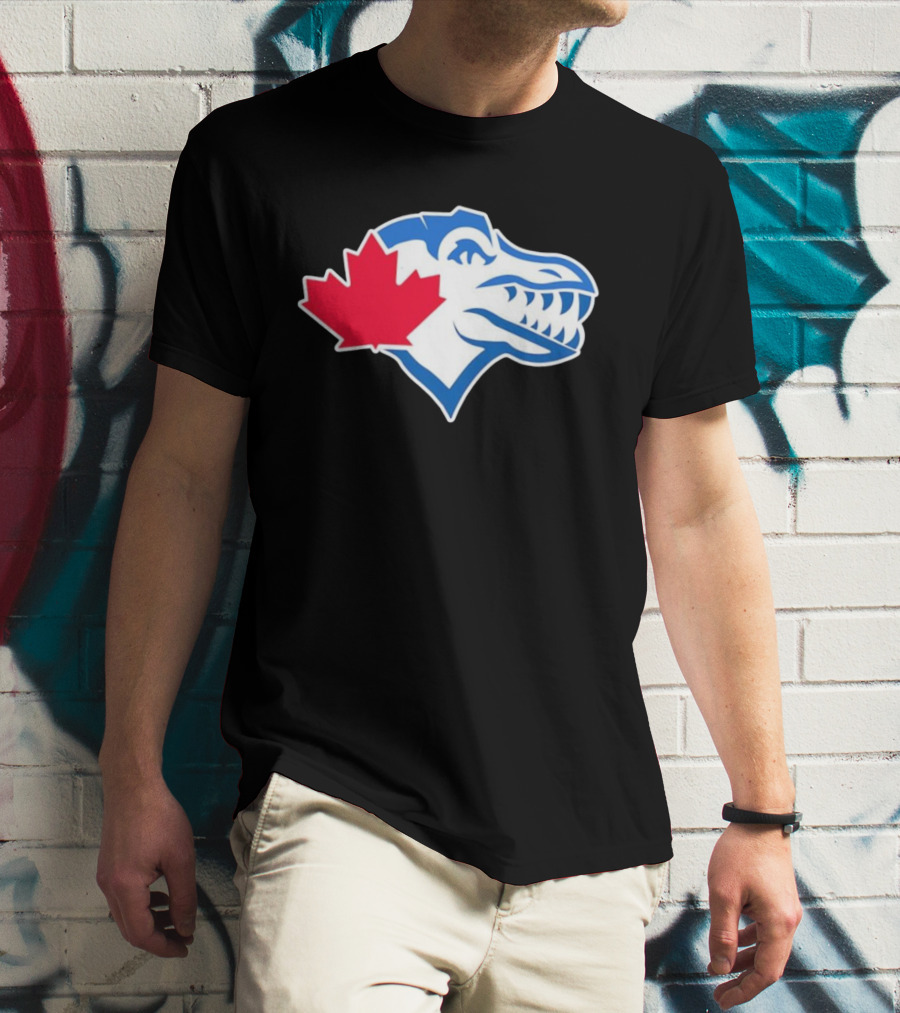 Toronto Raptors Blue Jays Mashup Maple Leaf Emblem T-Shirt