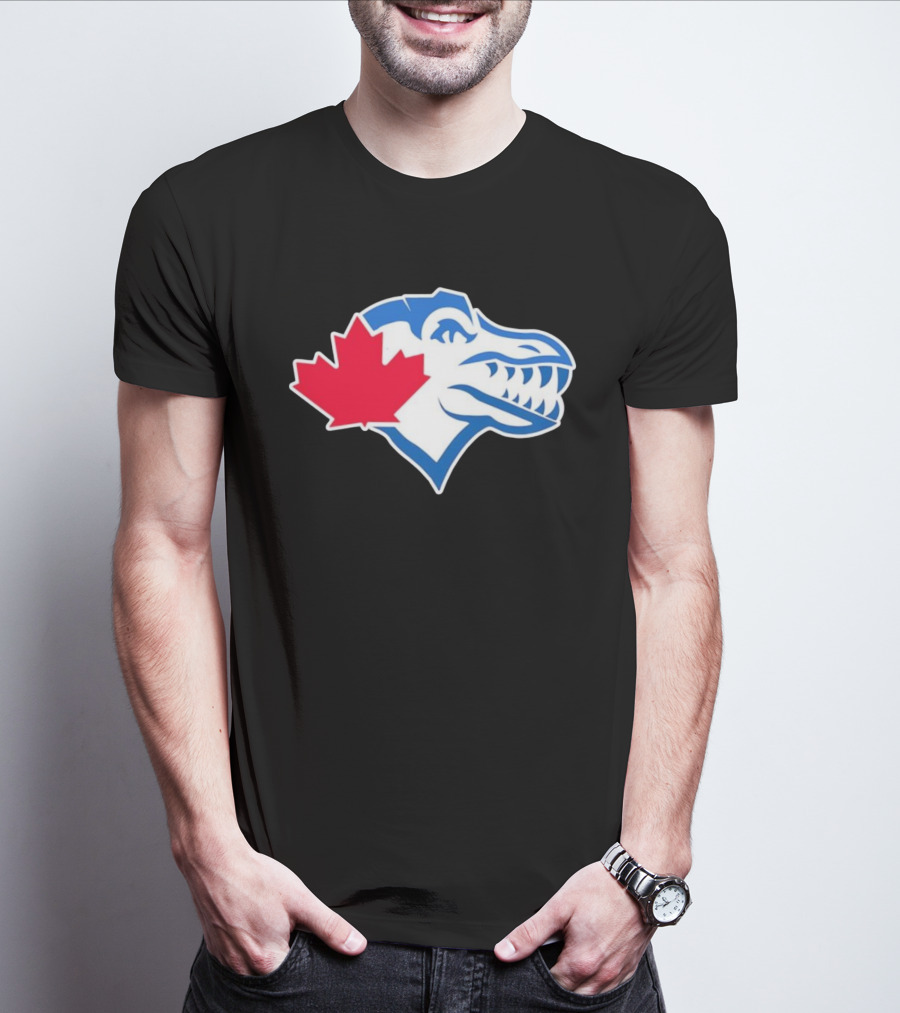 Toronto Raptors Blue Jays Mashup Maple Leaf Emblem T-Shirt
