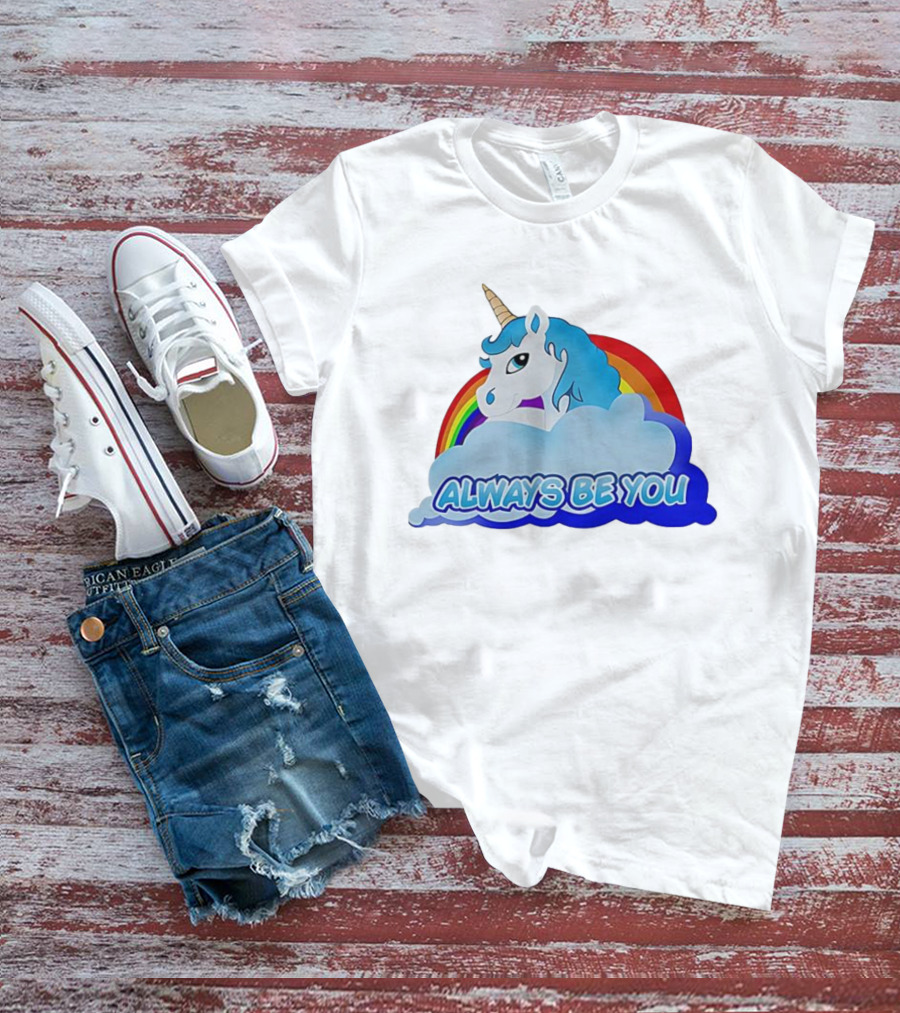 Rainbow Unicorn Always Be You Cloud Icon T-Shirt