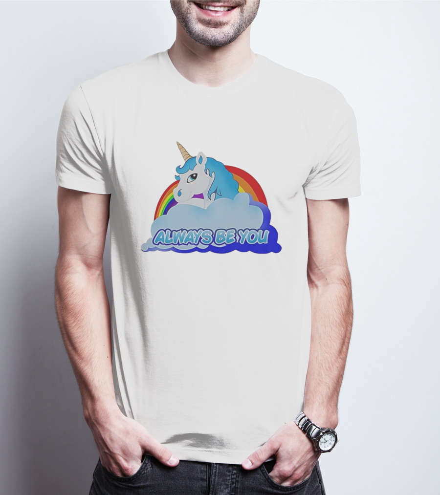 Rainbow Unicorn Always Be You Cloud Icon T-Shirt