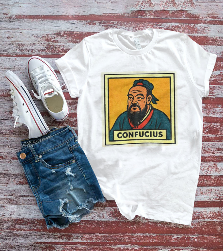 Confucius Retro Comic Style Chinese Philosopher Art T-Shirt