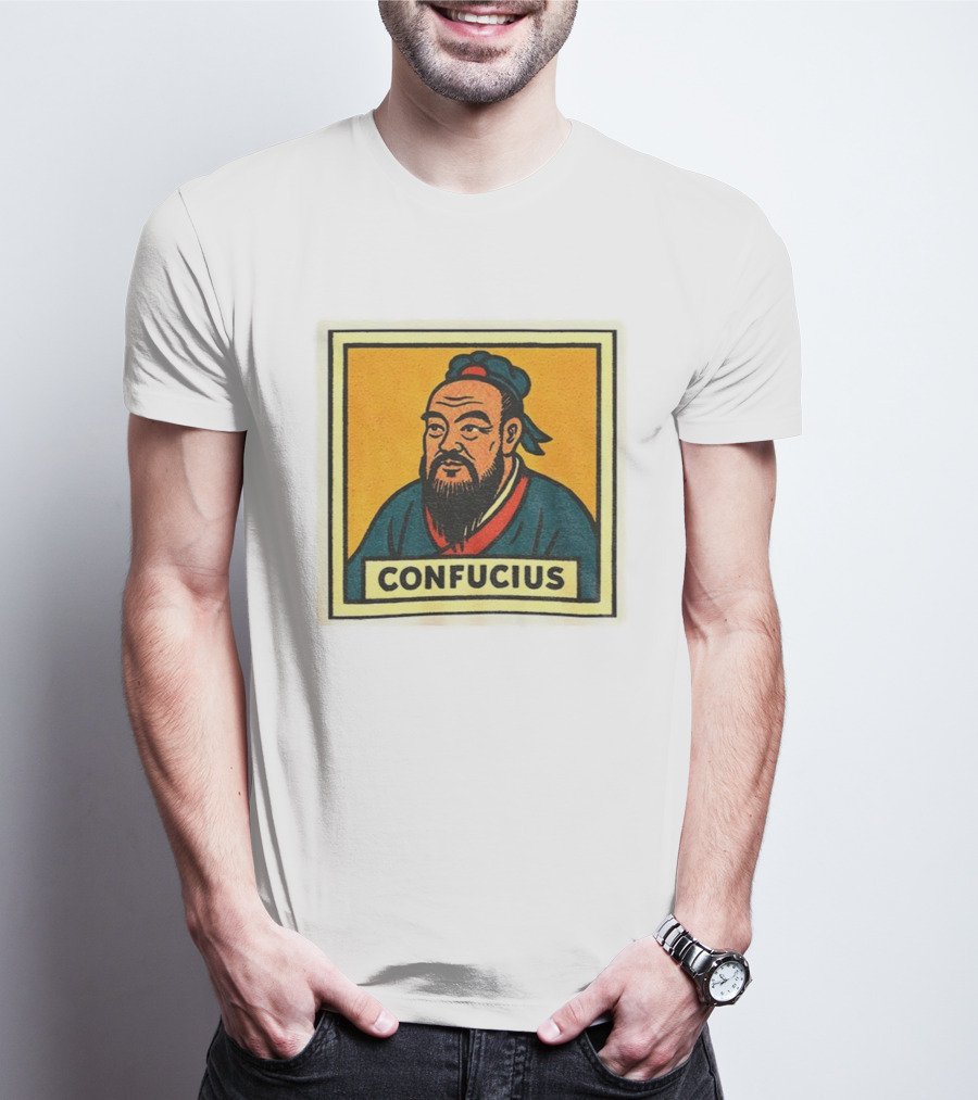 Confucius Retro Comic Style Chinese Philosopher Art T-Shirt