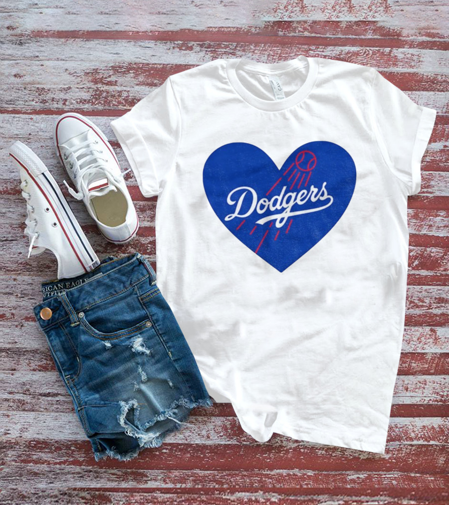 Los Angeles Dodgers Heart MLB Baseball World Series 2025 T-Shirt